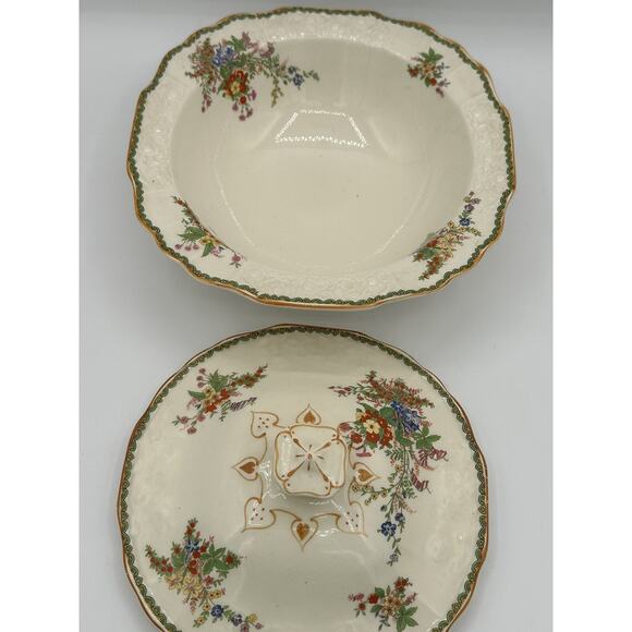 Vintage Myott Straffordshire Serving Bowl With Lid- Devon 8.7” Rare Find - Picture 4 of 8